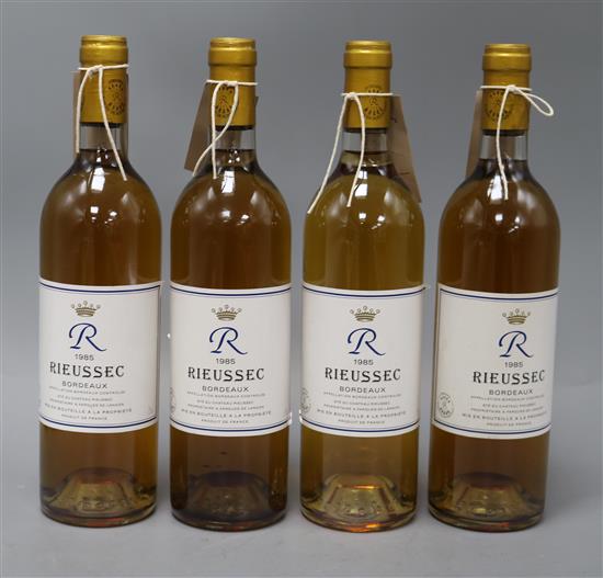 Four bottles of Rieussec Blanc Sec 1985